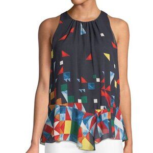 Joie Kalinda Silk Tank Top Blouse Multi-Color Size L